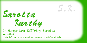 sarolta kurthy business card